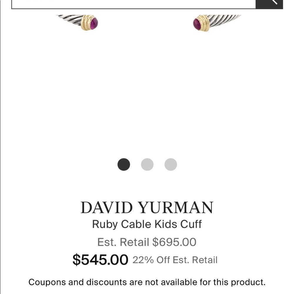 David Yurman ruby kids cable cuff - Picture 8 of 8